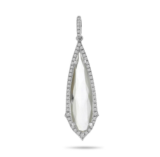 Fancy White Topaz Dangle Pendant
