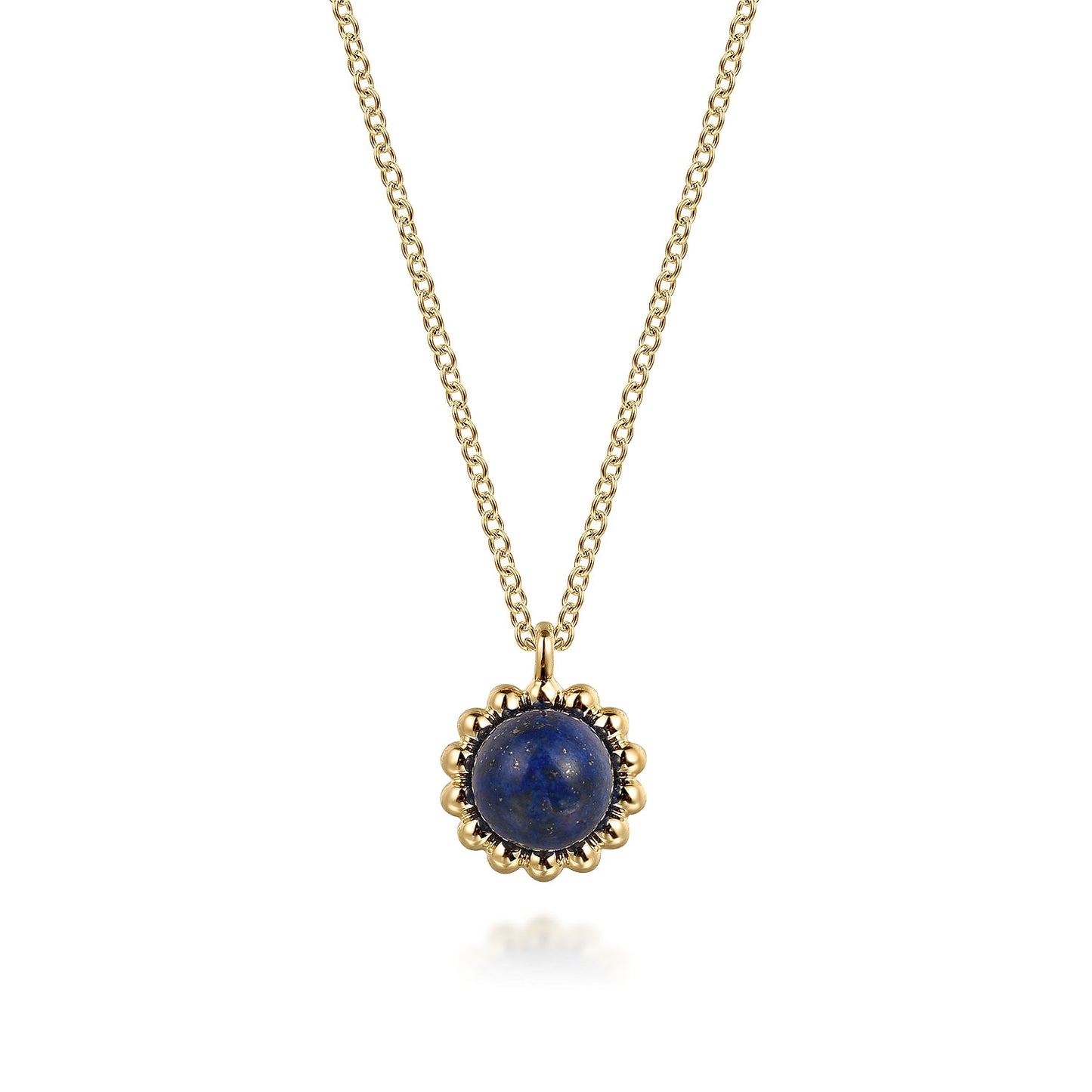 14K Yellow Gold Bujukan Lapis Pendant Necklace