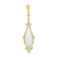 14K Yellow Gold Vintage Style White Topaz & Diamond Drop Pendant Necklace