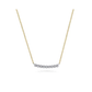Bar Necklace Straight 14K White and Yellow Gold White Sapphire