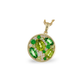 14K Peridot, Tsavorite Garnet & Diamond Cluster Pendant Necklace