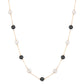 14K Black Onyx with Pearl Station Necklace