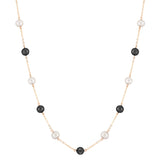 14K Black Onyx with Pearl Station Necklace