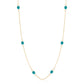 14K Freshwater Pearl with TurquoiseBead Station Necklace