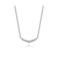 Bar Necklace Curved 14K White Gold White Sapphire