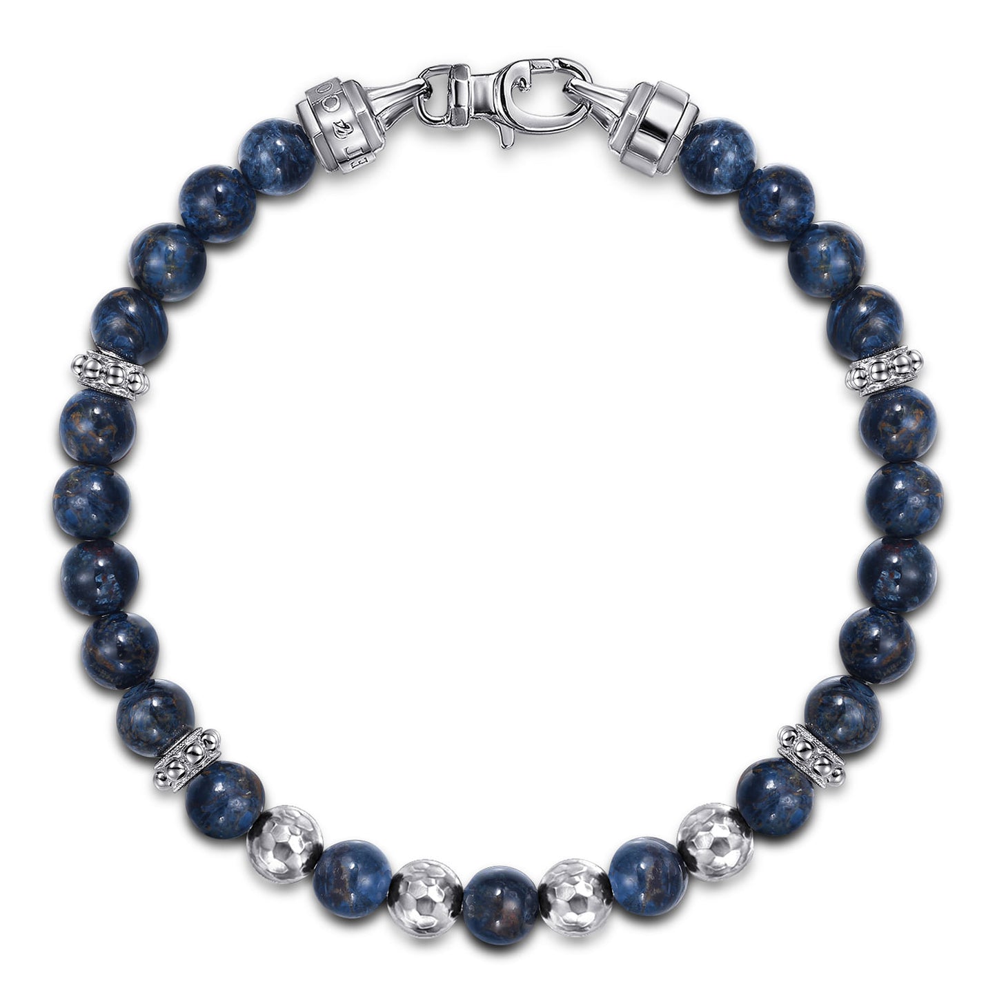 Sterling Silver & Pietersite 6mm Beaded Men's Bracelet