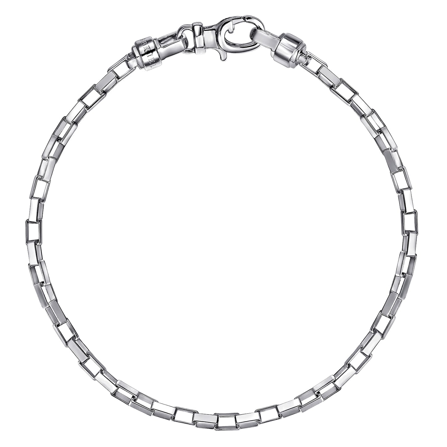 Sterling Silver 2.5mm Solid Box Chain Bracelet