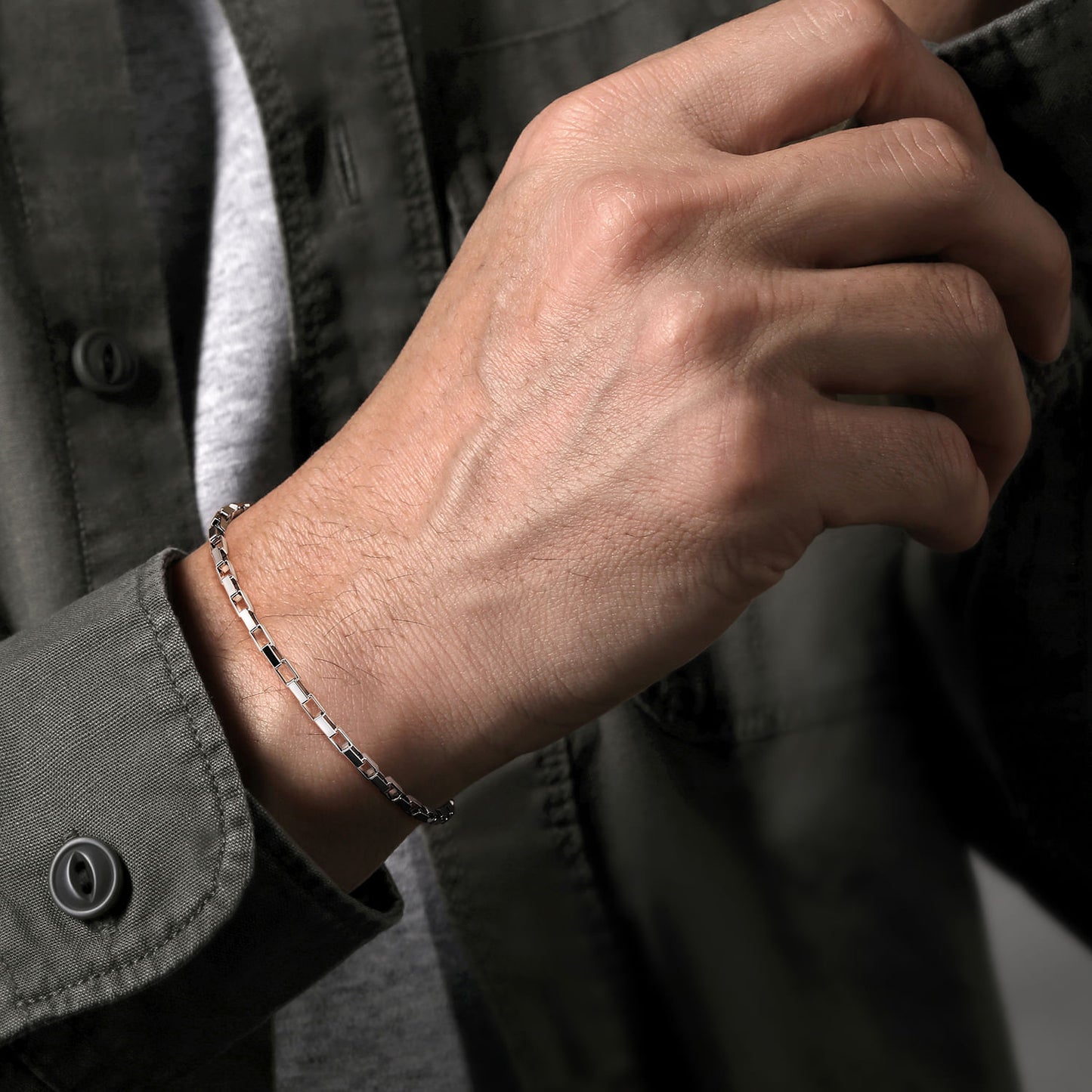 Sterling Silver 2.5mm Solid Box Chain Bracelet