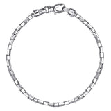 Sterling Silver 2.5mm Solid Box Chain Bracelet