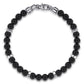 Sterling Silver & Black Titanium 8mm Bead Men's Bracelet