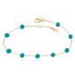 14K Freshwater Pearl with Turquoise Bead Station Bracelet