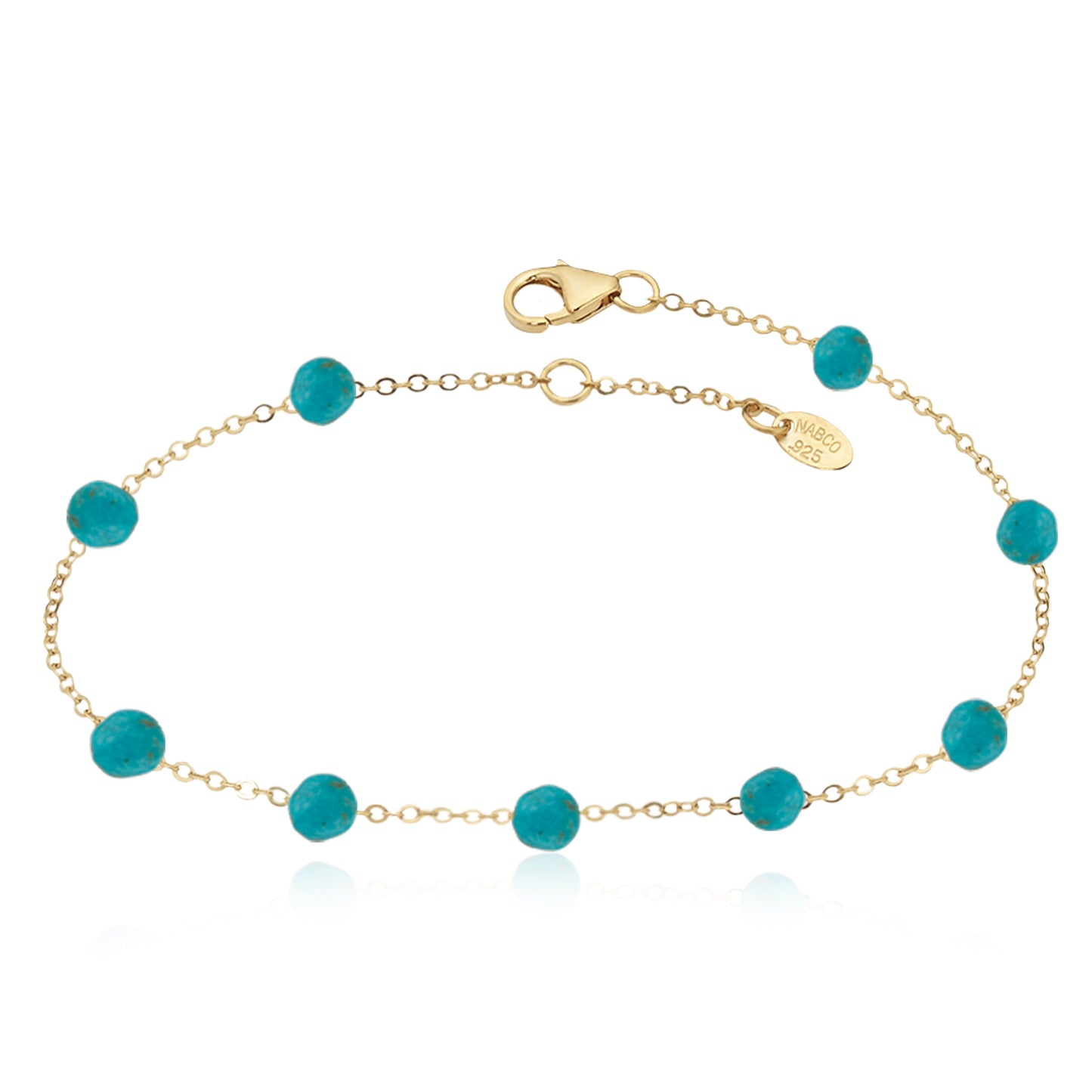 14K Freshwater Pearl with Turquoise Bead Station Bracelet