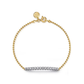 Chain Bracelet Bar 14K White and Yellow Gold White Sapphire Bujukan
