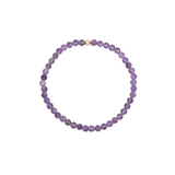 4MM Amethyst February Birthstone Beaded Bracelet - 7"