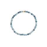 4MM Aqumarine March Birthstone Beaded Bracelet - 7"