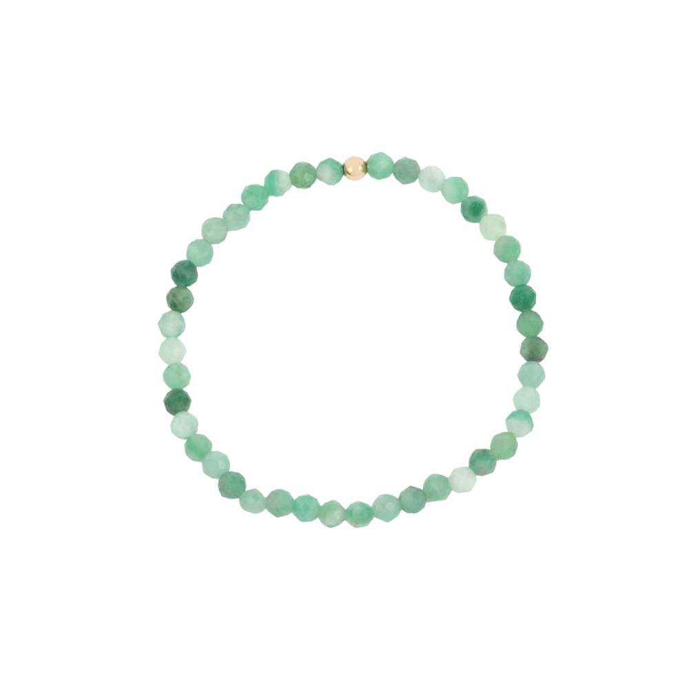 4MM Emerald May Birthstone Beaded Bracelet - 7"