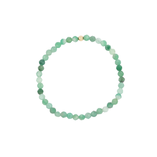 4MM Emerald May Birthstone Beaded Bracelet - 7"