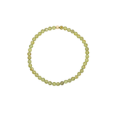 4MM Peridot August Birthstone Beaded Bracelet - 7"
