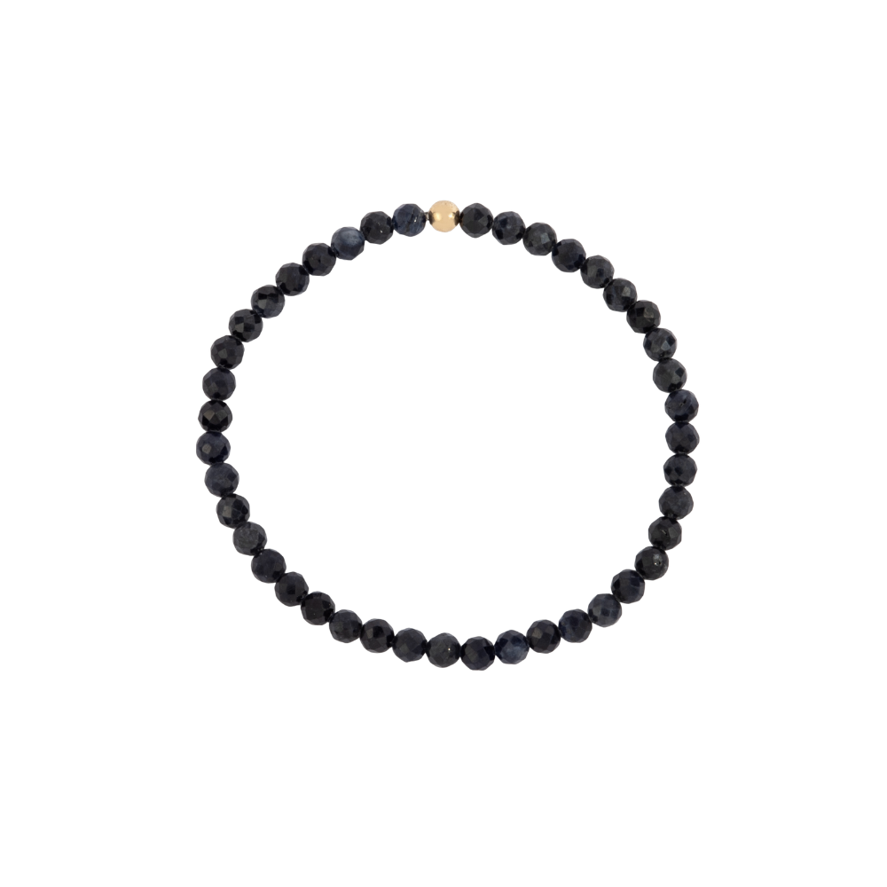 4MM Sapphire September Birthstone Beaded Bracelet - 7"