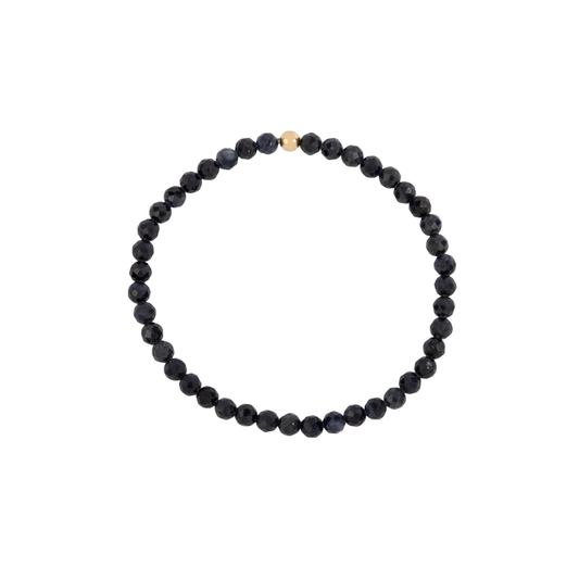 4MM Sapphire September Birthstone Beaded Bracelet - 7"