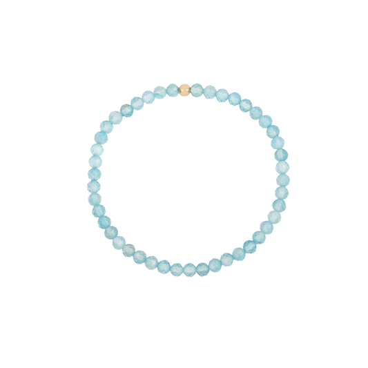 4MM Blue Topaz December Beaded Bracelet - 7"