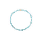 4MM Blue Topaz December Beaded Bracelet - 7"