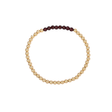4MM White Topaz April Birthstone Bar Gold Filled Beaded Bracelet - 7"
