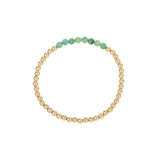 4MM Emerald May Birthstone Bar Gold Filled Beaded Bracelet - 7"