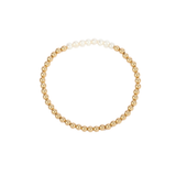 4MM Pearl June Birthstone Bar Gold Filled Beaded Bracelet - 7"