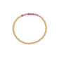 4MM Ruby July Birthstone Bar Gold Filled Beaded Bracelet - 7"
