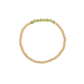 4MM Peridot August Birthstone Bar Gold Filled Beaded Bracelet - 7"