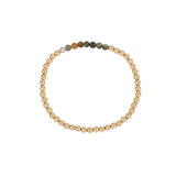 4MM Tourmaline October Birthstone Bar Gold Filled Beaded Bracelet - 7"