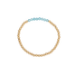 4MM Blue Topaz December Birthstone Gold Filled Beaded Bracelet - 7"