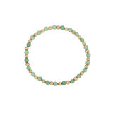 4MM Emerald & 14K Gold Filled Harmony Gemstone Beaded Bracelet - 7"