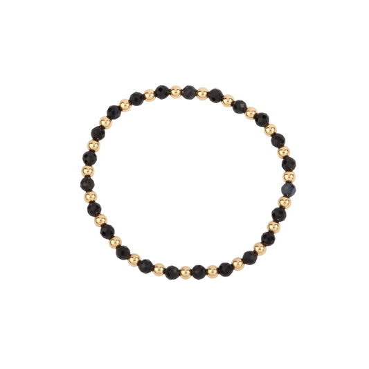 4MM Sapphire & 14K Gold Filled Harmony Gemstone Beaded Bracelet - 7"