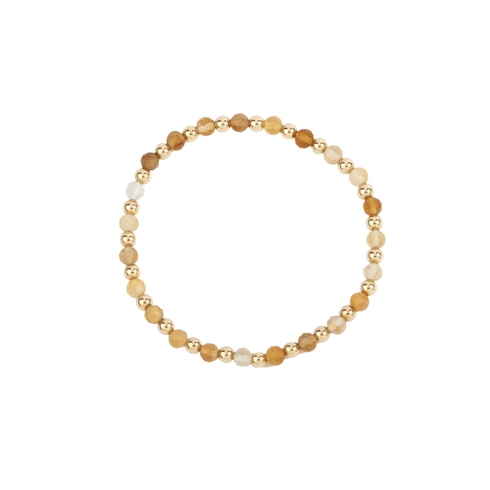 4MM Citrine & 14K Gold Filled Harmony Gemstone Beaded Bracelet - 7"