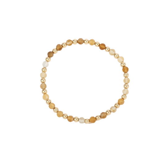 4MM Citrine & 14K Gold Filled Harmony Gemstone Beaded Bracelet - 7"