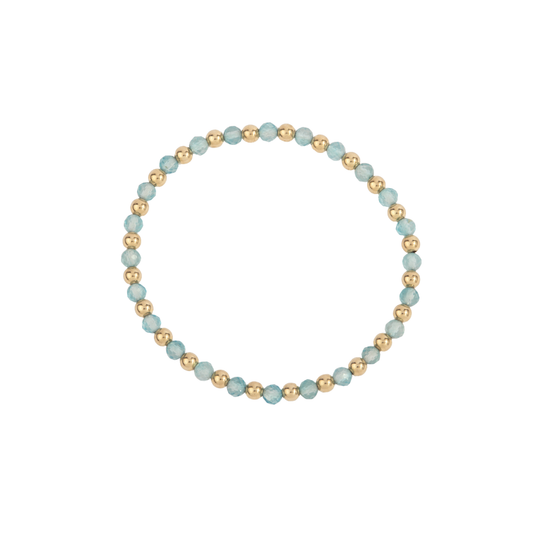 4MM Blue Topaz & 14K Gold Filled Harmony Gemstone Beaded Bracelet - 7"
