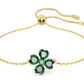 Swarovski Idyllia Green Clover Bracelet - Gold Plated