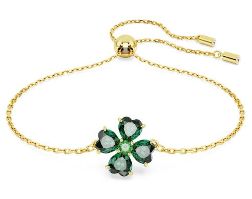 Swarovski Idyllia Green Clover Bracelet - Gold Plated