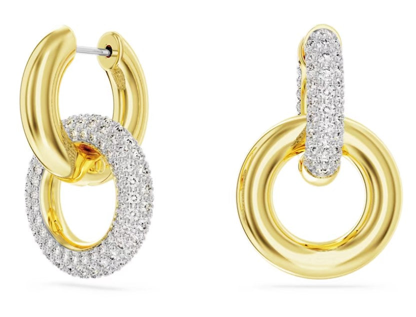 Swarovski Dextera Interlocking Hoops - Asymmetrical - Gold Plated