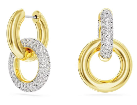 Swarovski Dextera Interlocking Hoops - Asymmetrical - Gold Plated