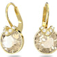 Swarovski Bella V Drop Earrings with Gold Stone - Gold Plated
