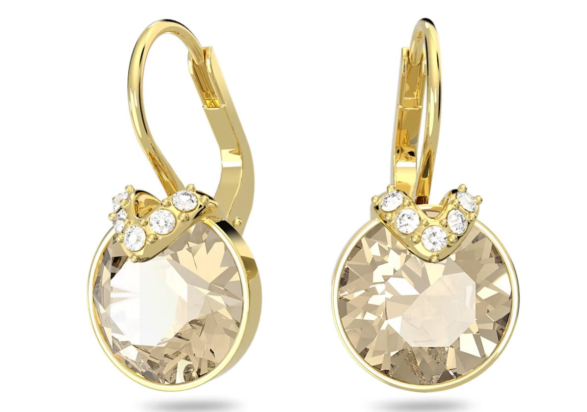 Swarovski Bella V Drop Earrings with Gold Stone - Gold Plated
