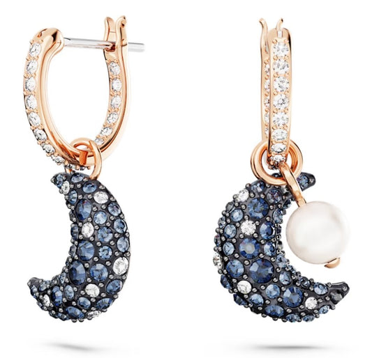Swarovski Luna Drop Earrings - Asymmetrical - Rose Gold Plated