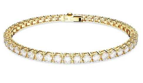 Swarovski MatrixTennis Bracelet - Gold Plated - Size Medium