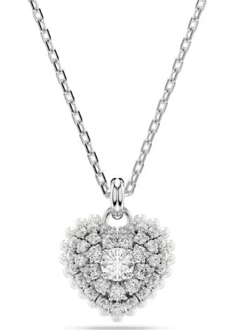 Swarovski Hyperbola Heart Pendant - Rhodium Plated