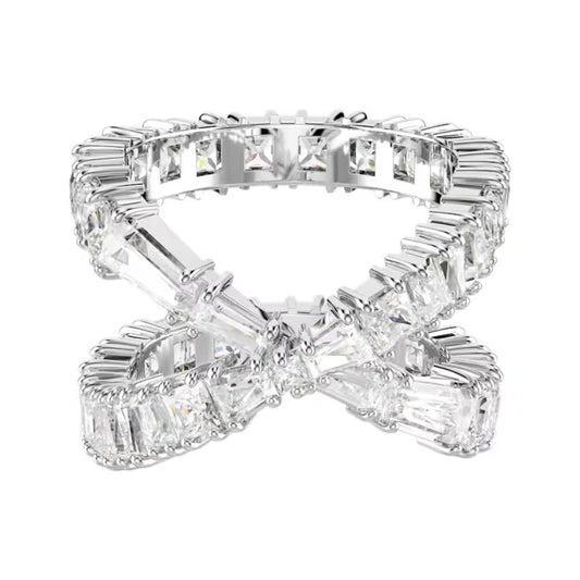 Swarovski Hyperbola Infinity Ring - Silver Finish - Size 55