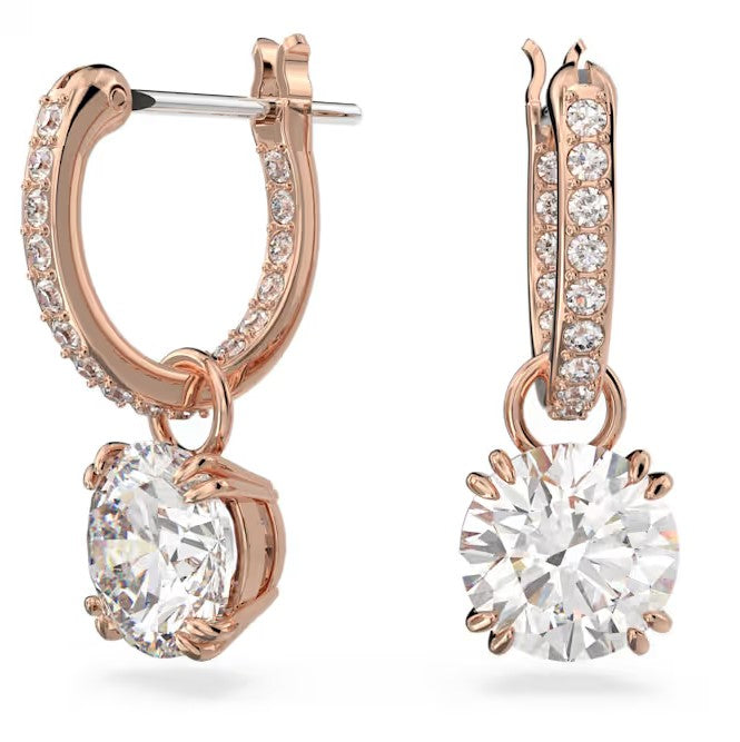 Swarovski Constella Rose Gold Tone Clear Drop Earring