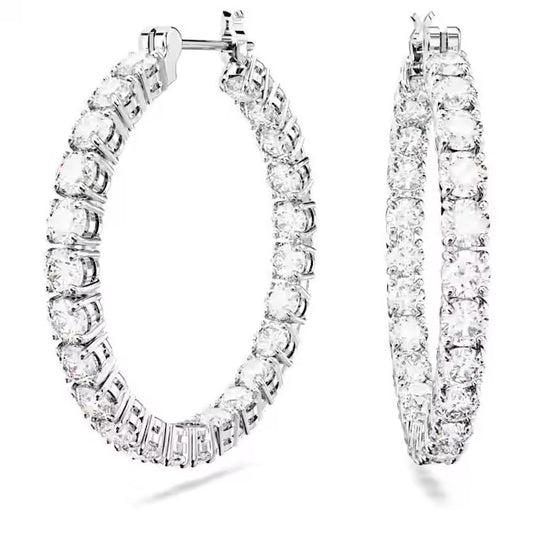 Swarovski Matrix Hoops in Clear